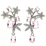 Rhodolite Garnet Citrine Tanzanite Kunzite CZ Silver Earrings
