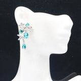 Aquamarine CZ Women's 925 Silver Earrings