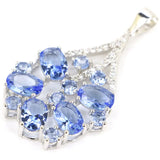 Green Peridot Pink Kunzite Tanzanite 925 Silver Pendant