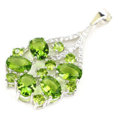 Green Peridot Pink Kunzite Tanzanite 925 Silver Pendant