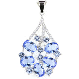 Green Peridot Pink Kunzite Tanzanite 925 Silver Pendant