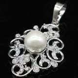Silver CZ Pearl Jewelry Set for Sister
