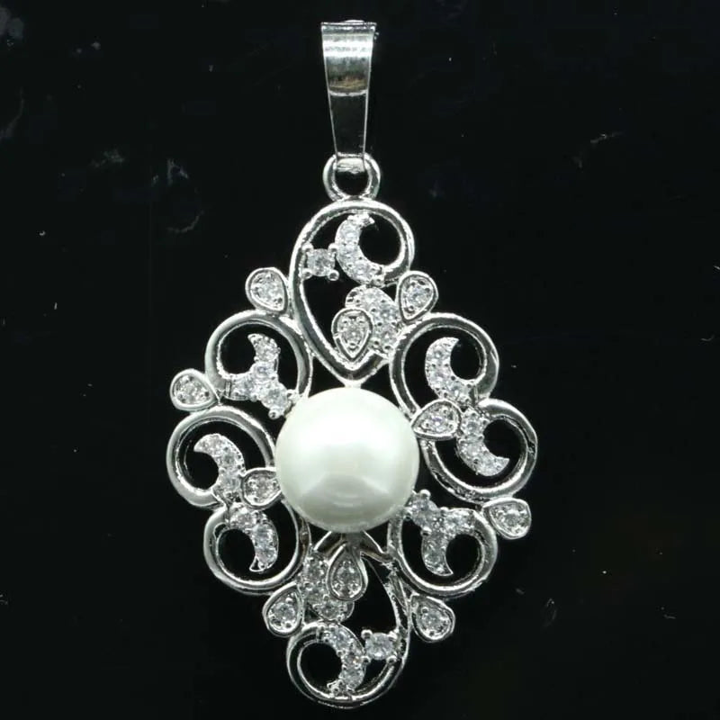 Silver CZ Pearl Jewelry Set for Sister