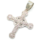 Classic Cross Tanzanite Pink Kunzite Silver Pendant