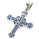 Classic Cross Tanzanite Pink Kunzite Silver Pendant