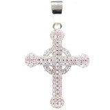 Classic Cross Tanzanite Pink Kunzite Silver Pendant
