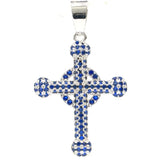 Classic Cross Tanzanite Pink Kunzite Silver Pendant