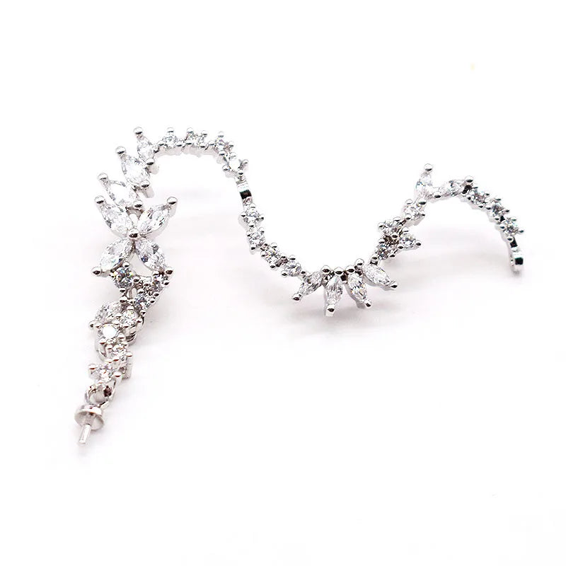 High Quality CZ-Inlaid Pearl Bracelet Buckle 38x32mm