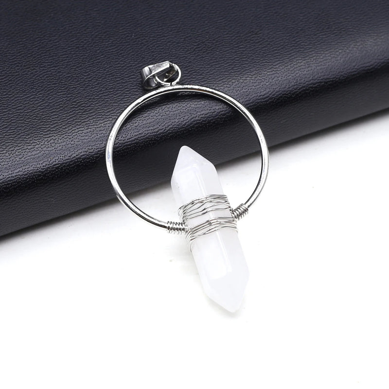 High-Quality Natural Stone Amethyst Opal Pendant DIY Accessories