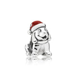 Charm De Plata Esterlina Serie De Navidad Snowman House DIY Stone para Mujer