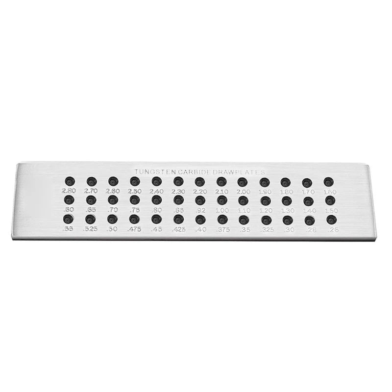 DIY Tungsten Carbide Steel Jewelry Draw Plate 39 Holes 0.26-2.80mm