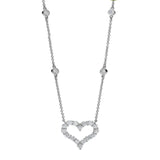 925 Sterling Silver Heart-shaped Necklace with Engraved Design