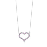 925 Sterling Silver Heart-shaped Necklace with Engraved Design