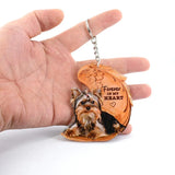 Dog Forever In My Heart Angel Pendant Keychain- Pet Jewelry