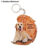 Dog Forever In My Heart Angel Pendant Keychain- Pet Jewelry
