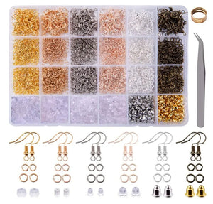 3900Pcs Alloy Earring Hooks Earplug Closed Loop For DIY Jewelry Making