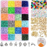 3900Pcs 6mm Polymer Clay Beads 24 Colors DIY Jewelry Making