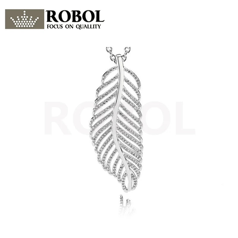 925 Silver Unique Feather Pendant