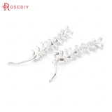 6PCS 42x8MM Tree Branch Charms Pendants Silver Brass DIY Jewelry Making