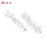 6PCS 42x8MM Tree Branch Charms Pendants Silver Brass DIY Jewelry Making