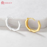 6PCS 14MM 24K Brass Earrings Hoops Jewelry Making Supplies