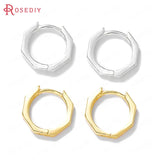 6PCS 14MM 24K Brass Earrings Hoops Jewelry Making Supplies