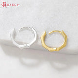 6PCS 14MM 24K Brass Earrings Hoops Jewelry Making Supplies