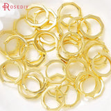 6PCS 14MM 24K Brass Earrings Hoops Jewelry Making Supplies