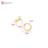 6PCS 14MM 24K Brass Earrings Hoops Jewelry Making Supplies