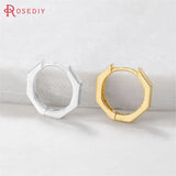 6PCS 14MM 24K Brass Earrings Hoops Jewelry Making Supplies
