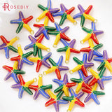 6PCS 13x14MM 24K Brass Starfish Charms Pendants DIY Jewelry Making Supplies