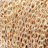 1 Meter 24K Brass Flat Wire Oval Necklace Chains DIY Jewelry Making Supplies