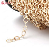 1 Meter 24K Brass Flat Wire Oval Necklace Chains DIY Jewelry Making Supplies