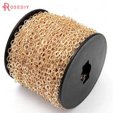 1 Meter 24K Brass Flat Wire Oval Necklace Chains DIY Jewelry Making Supplies