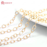1 Meter 24K Brass Flat Wire Oval Necklace Chains DIY Jewelry Making Supplies