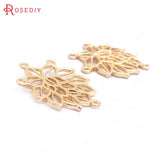 10PCS 18.5x24.5MM 24K Brass Hollow Lotus Connect Charms Pendants