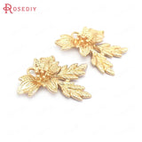 10PCS 18x25MM 24K Brass Tree Leaf Charms Pendants DIY Jewelry Supplies