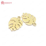 10PCS 9x13MM 24K Brass Tree Leaf Charms Pendants