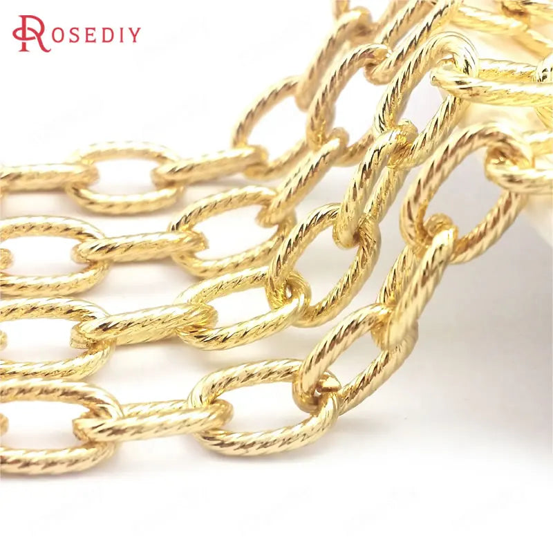 50CM 24K Iron Long Oval Shape Necklace Chains Jewelry Chains