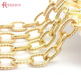 50CM 24K Iron Long Oval Shape Necklace Chains Jewelry Chains