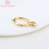 6PCS 11x20MM 24K Brass Zircon Drop Charms High Jewelry Findings