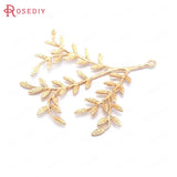 6PCS High Champagne Brass Tree Branch Charms Pendants DIY Jewelry Making