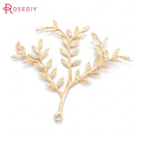 6PCS High Champagne Brass Tree Branch Charms Pendants DIY Jewelry Making