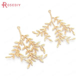 6PCS High Champagne Brass Tree Branch Charms Pendants DIY Jewelry Making