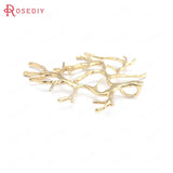10PCS 32x36MM Champagne Brass Tree Branch Charms Pendants DIY Jewelry Findings