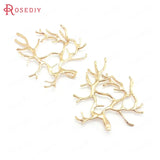 10PCS 32x36MM Champagne Brass Tree Branch Charms Pendants DIY Jewelry Findings