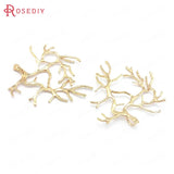 10PCS 32x36MM Champagne Brass Tree Branch Charms Pendants DIY Jewelry Findings