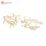 10PCS 32x36MM Champagne Brass Tree Branch Charms Pendants DIY Jewelry Findings