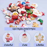 39Pcs Resin Pendants Christmas Gingerbread Man for Jewelry Making
