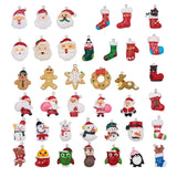 39Pcs Resin Pendants Christmas Gingerbread Man for Jewelry Making